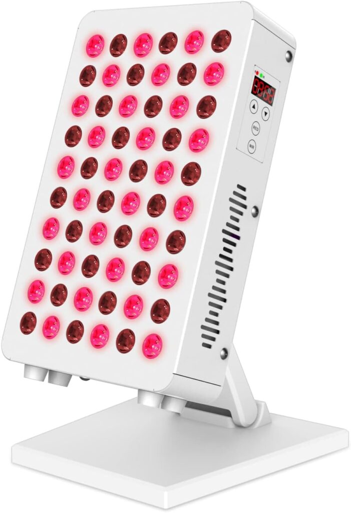 HKE Red Light Therapy Device for Body Face, Near Infrared Light 660nm 850nm, 300W 60 Clinical Grade LEDs Panel for Anti-Aging, Pain Relief, Skin Health, Improve Sleep, Energy