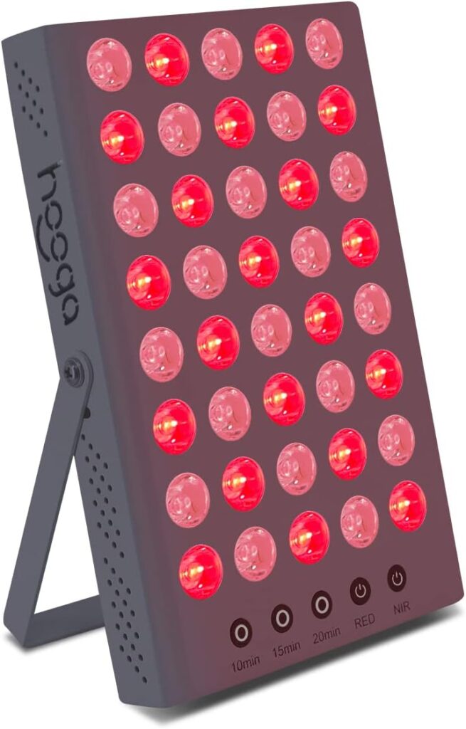 Hooga Red Light Therapy Device, 660nm 850nm Near Infrared Light Therapy with Timer, Built in Stand, Clinical Grade High Power Output for Skin Health, Pain Relief, Muscle Recovery, Performance.