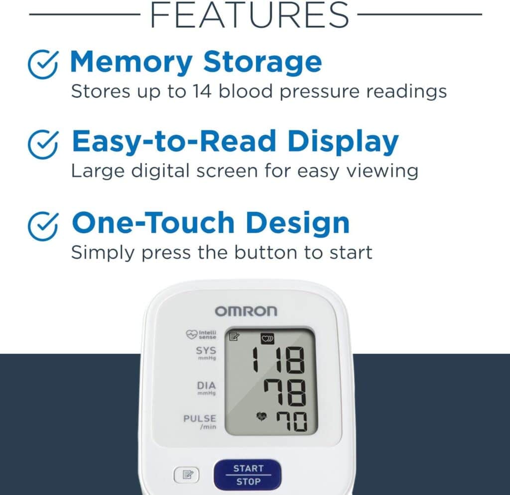 OMRON Bronze Blood Pressure Monitor, Upper Arm Cuff, Digital Blood Pressure Machine, Stores Up To 14 Readings