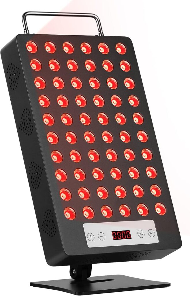 Red Light Therapy Device, Red 660nm  Near Infrared 850nm Infrared Light Therapy for Body, Light Therapy Panels with Adjustable Stand, 60pcs Dual Chips LEDs for Recovery and Skin Health.