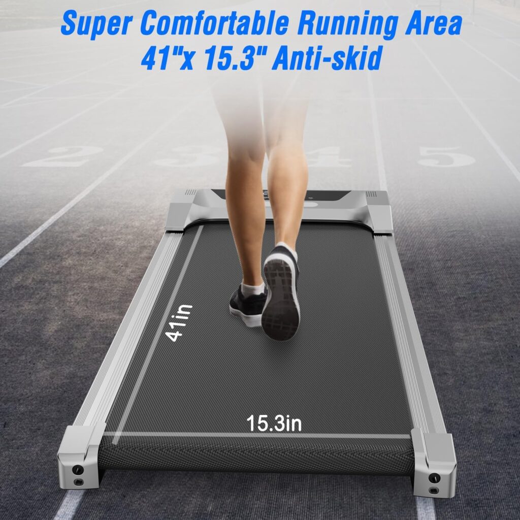 Under Desk Treadmill Walking Pad 2 in 1 Walkstation Jogging Running Portable Installation Free for Home Office Use, Slim Flat LED Display and Remote Control