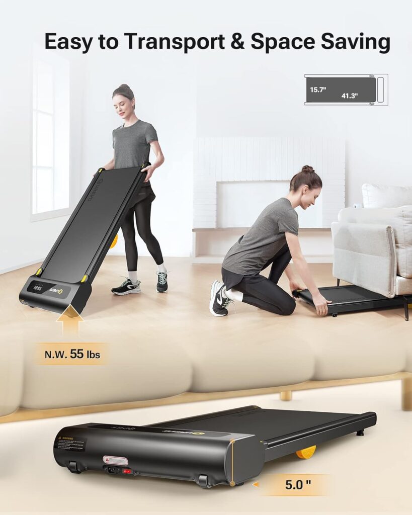 UREVO Under Desk Treadmill, Walking Pad for Home/Office, Portable Walking Treadmill 2.25HP, Walking Jogging Machine with 265 lbs Weight Capacity Remote Control LED Display