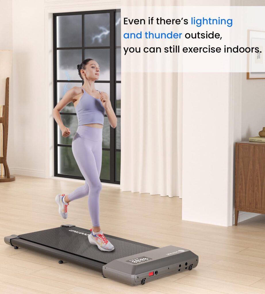 Walking Pad 2 in 1 Under Desk Treadmill, 2.5HP Low Noise Walking Pad Running Jogging Machine with Remote Control for Home Office, Lightweight Portable Desk Treadmill Installation Free